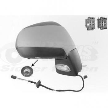 Espejo retrovisor VAN WEZEL 4076818 - Espejo lateral de coche, compatible con varios modelos, acabado en negro, incluye soporte y cristal