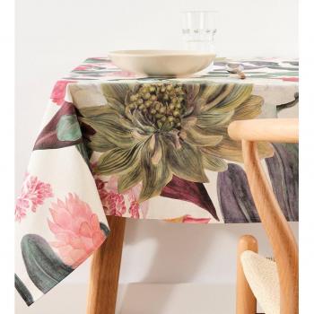 Mantel Resinado Antimanchas con detalles florales