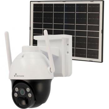Cámara de vigilancia inalámbrica NIVIAN con panel solar, 4G LTE y resistencia IP66