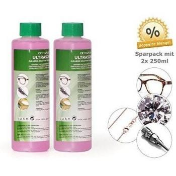 Octopus Special Ultrasonic Cleaner, Concentrado para Uso en Limpiador ultrasónico, Limpiador de Gafas, Limpiador higiénico de Joyas 2X 250ml