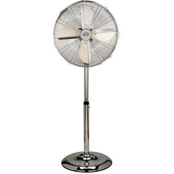 Ventilador de Pie DCG Eltronic VE1675 Cromo 50 cm, 3 Velocidades, Oscilante, Altura Ajustable