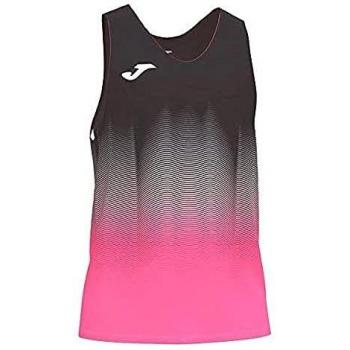 Joma Elite VII Camiseta Running sin Mangas, Hombre, Negro Rosa flúor, S