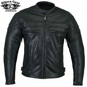 Australian Bikers Gear Chaqueta Sturgis Monza de moto para hombre en cuero con Protecciones TALLA M