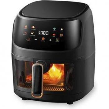 Freidora de Aire DAM S18-C 8L 1400W Táctil con Ventana, 8 Programas de Cocinado y Rejilla Antiadherente