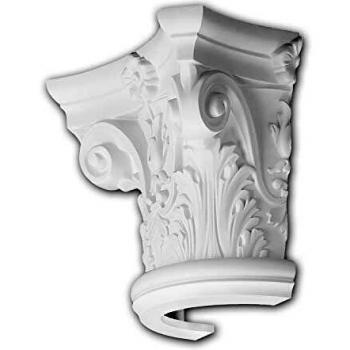 Capitel de Media Columna Corintio Blanco Profhome 115001 Elemento Decorativo