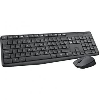 Logitech MK235 Wireless Keyboard and Mouse Combo for Windows, QWERTY US International Layout - Grey