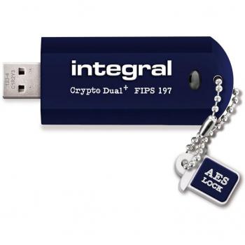 Integral Memory Crypto Dual - Memoria USB de 64 GB, azul