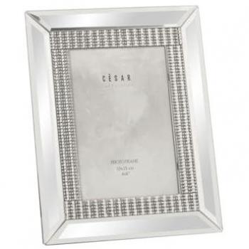 Marco de Fotos Alexandra House Living Gris Cristal Espejo 10 x 15 x 2 cm