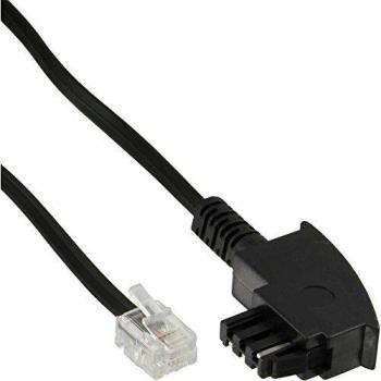 Cable InLine® TAE-F a RJ11, 10 m, para dispositivos Telekom/Siemens, con conectores macho