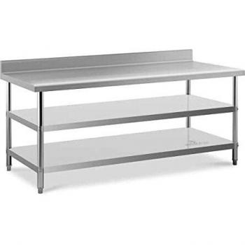 Mesa de acero inoxidable Royal Catering - 200 x 90 x 16.5 cm - Antisalpique - 240 kg de capacidad de carga