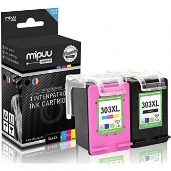 2 Mipuu Cartuchos de Tinta Compatible con HP 303XL 303 XL 3YN10AE Color Negro para Envy Photo 6220 6230 WiFi 6232 6234 7130 7134 7830 7834 Tango-X