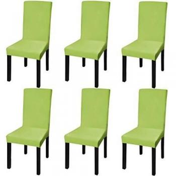vidaXL 6X Fundas Elásticas para Sillas Verde Manzana Cubierta para Asientos