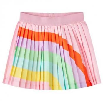 Falda Plisada Infantil Rosa Claro con Estampado de Arco Iris 140