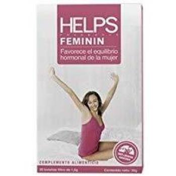 HELPS INFUSIONES - Infusión De Salvia, Melisa Y Alfalfa. Ayuda A Controlar Irritabilidad, Sofocos Y Sudoración De Menstruación O Menopausia. Helps Feminin. 20 Bolsitas.