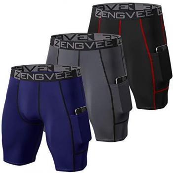 ZENGVEE 3 Piezas Mallas Running Hombre de Secado Rápido para Pantalon Deporte Hombre para Gym, Yoga, Running