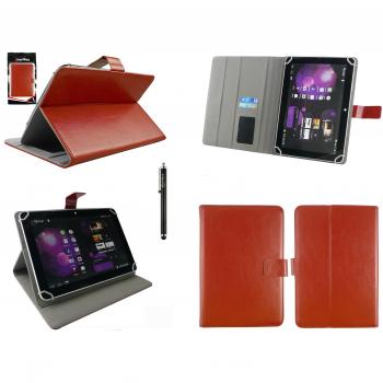 Emartbuy® Negro Stylus + Rango Cobertura Universal La Carpeta l Case Carcasa Funda Marrón Multiángulo Ejecutivo Folio Con Ranuras Para Tarjetas Acuadas Para Fujitsu Stylistic M532 10.1 Inch Tablet
