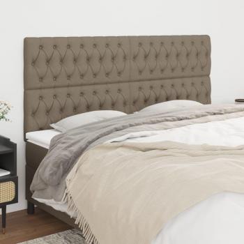 Cabeceros de tela gris taupe 4 unidades 100x7x78/88 cm vidaXL