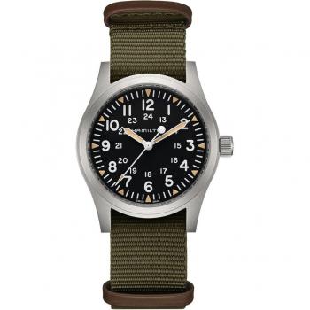 Hamilton Khaki Field Mechanical 42mm Black Dial Nylon Strap Men's Watch H69529933