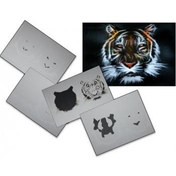 UMR-Design AS-033 Tiger Plantilla para aerografía Step by Step Size L