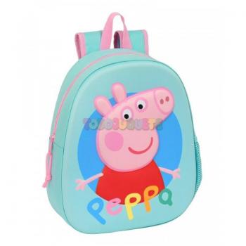 Mochila Infantil Peppa Pig 3D con Hombreras Acolchadas y Espalda Ergonómica 32cm Safta