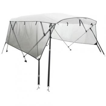 Toldo Bimini 4 Arcos con Paredes Laterales de Malla, dimensiones 243x(200-213)x137cm, diseño con protección lateral en red