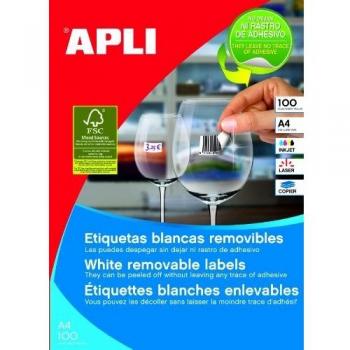 Apli Paper 3057 Etiquetas Adhesivas Blancas Multifunción Removibles 97,0x42,4 100H