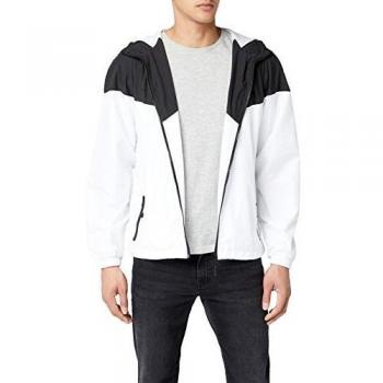 Urban Classics Men's Black/White 2-Tone Tech Windrunner Jacket