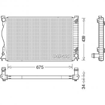 Radiador DENSO DRM02028 para Refrigeración de Motor