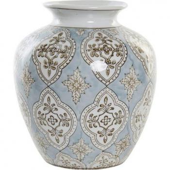 Jarrón DKD Home Decor Porcelana Beige Azul Árabe 22 x 22 x 25 cm