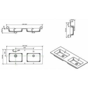 Mueble Lavabo Doble Verona 120 cm Lacado Blanco