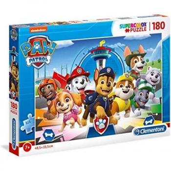 Clementoni-Paw Patrol Supercolor Puzzle – La Patrulla Canina – 180 Piezas – Fabricado en Italia, puzle niños 7 años +, Multicolor