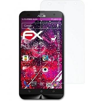 atFoliX Lámina Protectora de plástico Cristal Compatible con ASUS ZenFone 2 Laser ZE550KL Película Vidrio, 9H Hybrid-Glass FX Protector Pantalla Vidrio Templado de plástico