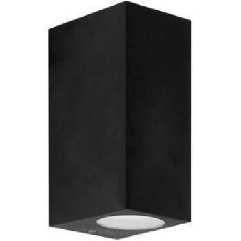 Aplique Kubo Policarbonato Negro Transparente 16 Cm