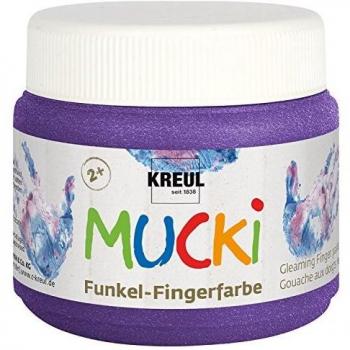 Pintura para dedos KREUL MUCKI, Morado mágico, 150 ml, a base de agua, sin parabenos, gluten ni lactosa, vegana