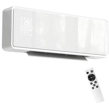 Calefactor Eléctrico Bajo Consumo de Pared 2000W con Pantalla LED, 3 Modos, Termostato, Temporizador, Mando a Distancia y Detección de Ventanas Abiertas