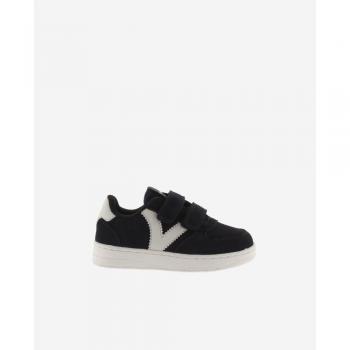 Zapatillas deportivas de niño Victoria de serraje con piezas en contraste y tiras adherentes