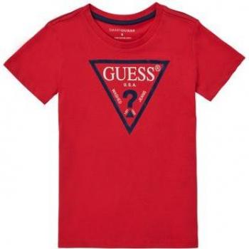 Camiseta Infantil Guess Triángulo Roja Regular Fit 10A