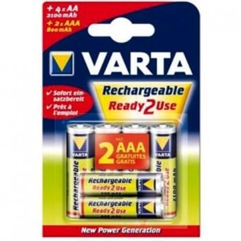 Varta Ready2Use Rechargeable NiMH Batteries 4x AA 2100mAh + 2 Free AAA