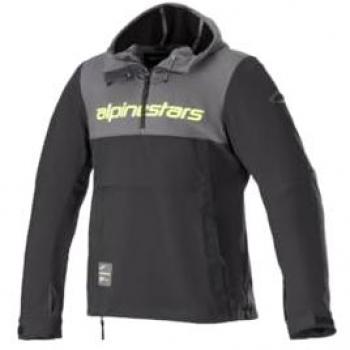 Alpinestars Sherpa Motorcycle Hoodie - Textile Jacket - Black Grey Fluorescent Yellow - 2XL