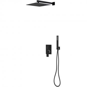 Sistema de ducha en acero inoxidable 201 negro con características de alta resistencia, diseño moderno, acabado mate, fácil instalación y compatibilidad con diferentes sistemas de plomería