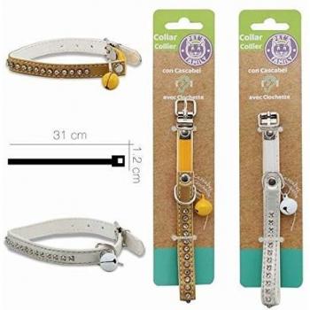 tt tiendatienda Collar para Gato 31 X 1.2 CM Oro/Plata