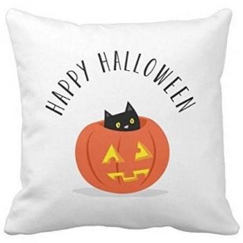 whiangfsoo moda calabaza decorativa lienzo manta almohadas, negro 26x 26 #Whiangfsoo-01