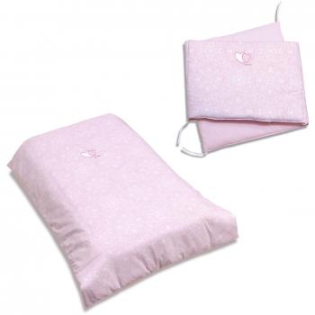 Alondra 9L2N-062 - Set nórdico y protector, cuna de 60 x 120 cm, 2 piezas, color rosa