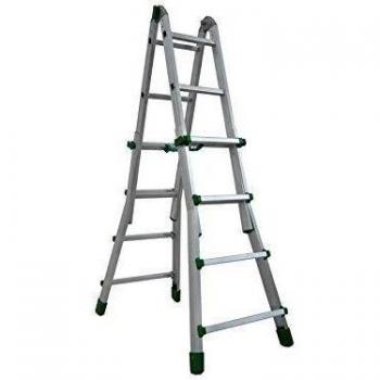 Escalera Telescópica Multiusos Facal Eurobriko 5.70m, 6+6 Peldaños en Aluminio