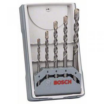 Bosch 2 607 017 080 - Juego de 5 brocas para hormigón CYL-3-4; 5; 6; 6; 8 mm