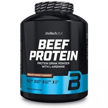 BioTechUSA Beef Protein, Bebida de proteína en polvo, libre de leche, sin lactosa, sin gluten y azúcares, 1,816 kg, Vainilla-Canela