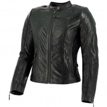 Chaqueta de Moto Richa Lausanne Negra para Mujer - Cuero, Talla 40
