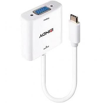 LINDY 43355 Adaptador USB Tipo C a VGA Blanco
