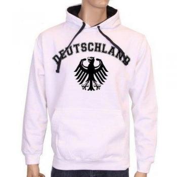 Coole-Fun-T-Shirts Sweatshirt Deutschland Adler WM 2014 Brasilien Bico Hoodie mit Kapuze - Prenda, color blanco / blanco, talla XL