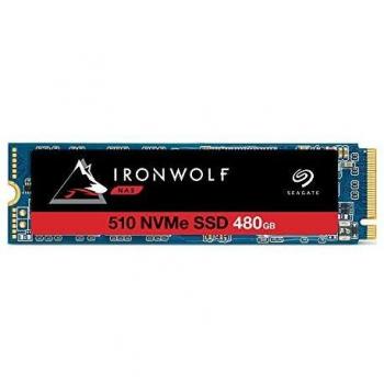 Seagate IronWolf 510, 480 GB, Disco duro interno SSD NAS, SSD, PCIe M.2 para almacenamiento RAID de varias bahías, y 3 años de servicios Rescue, Paquete Abre-fácil